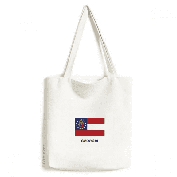 American State Flag Contour Tote Canvas Bag Shopping Satchel Casual Handbag