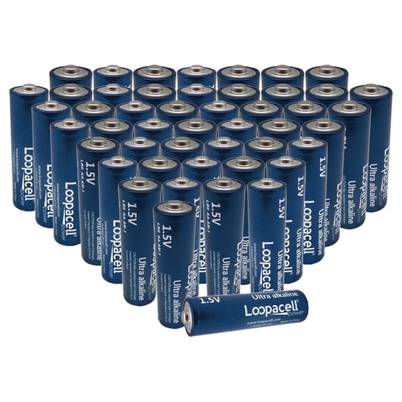 Loopacell AA Alkaline Batteries (Pack of 48) 1.5V