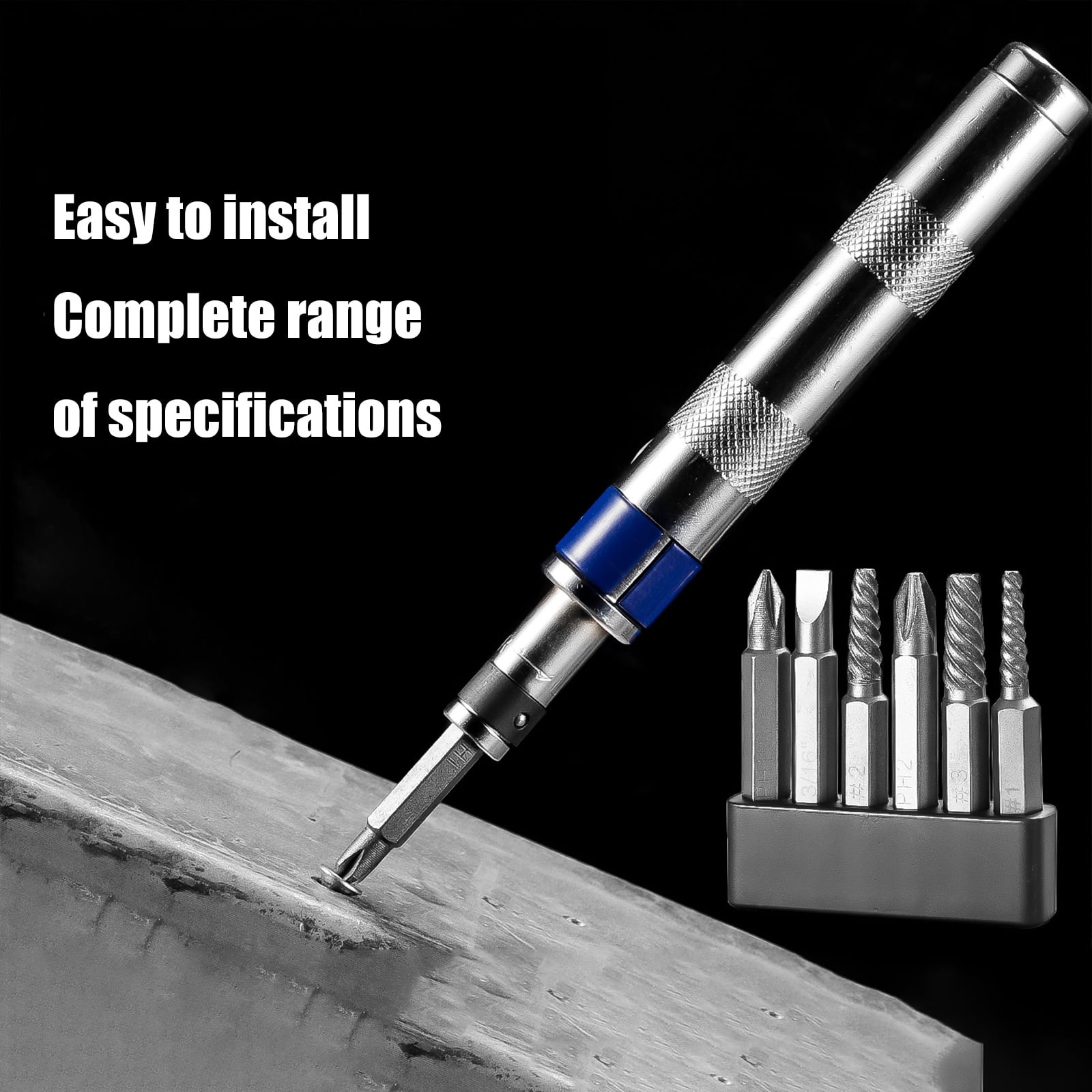 Steel Impacts Screwdriver Set Detachable Head Reversible Direction Driver Chisels Bit Tool For Industrial Repairs