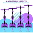 thumbnail image 5 of Hurtle 3-Wheeled Scooter for Kids - Wheel LED Lights, Adjustable Lean-to-Steer Handlebar, and Foldable Seat - Sit or Stand Ride with Brake for Boys and Girls Ages 1-14 Years Old (HURFS42P) Purple, 5 of 8