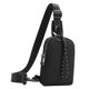 thumbnail image 4 of Bolso bandolera de pecho, pequeño bolso de nailon con cremallera, mini bolso de hombro portátil Negro, 4 of 8