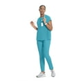 thumbnail image 4 of Infinity Scrub Top for Women Contemporary Fit Round Neck 3 Pocket with Covered Placket with Partial Zip Plus Size - IN622A, 3, 4 of 5