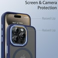 thumbnail image 6 of Dteck Magnetic Case for iPhone 12 Pro Max, Compatible with MagSafe, Translucent Matte Back Shockproof Phone Cover,Blue, 6 of 7