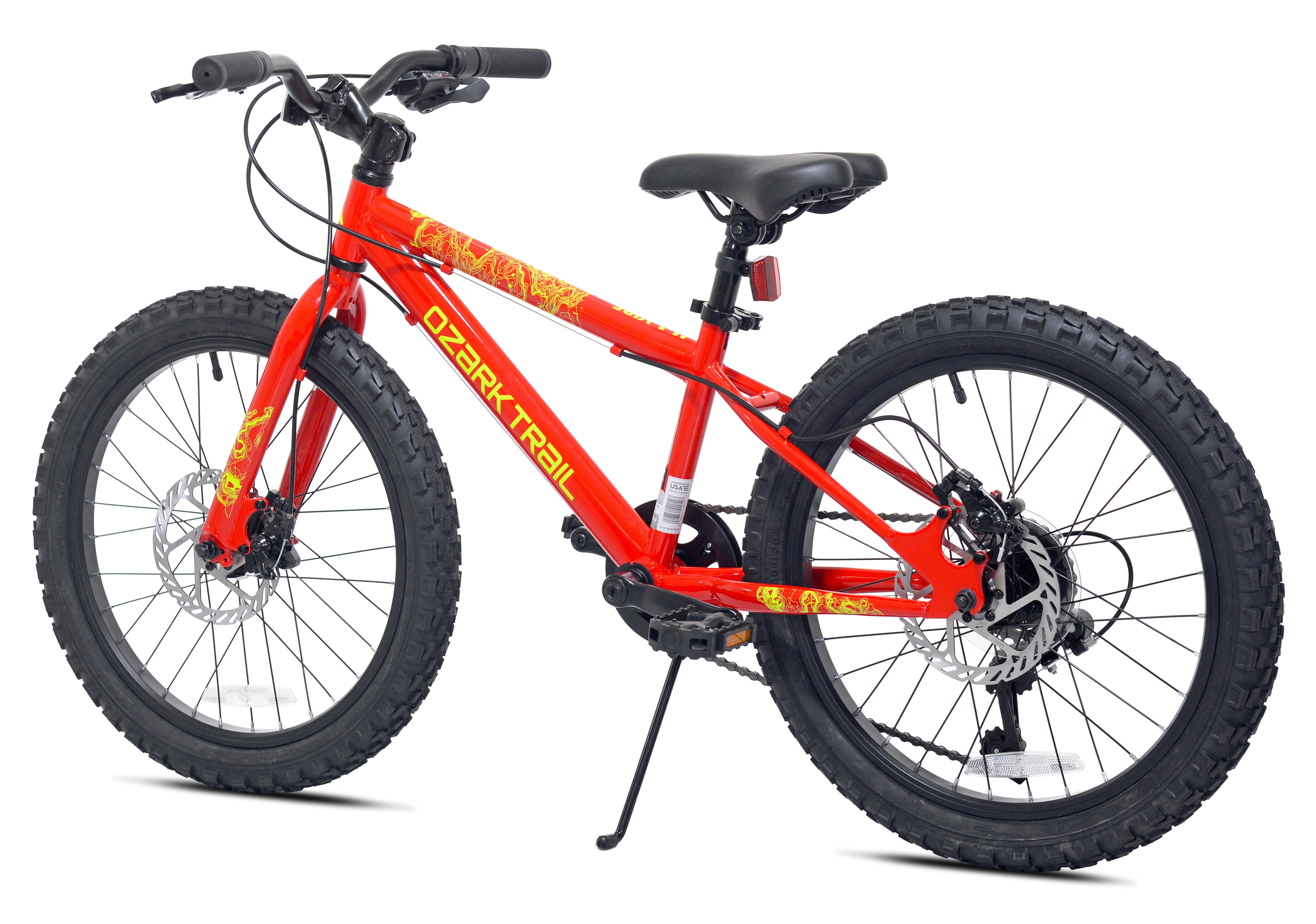Ozark Trail 20" Mountain Bike, 7 Speed, Fits Rider 3'11"-4'4", Red, Child/Tween/Teen, Unisex, Online Only