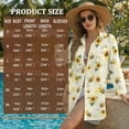 thumbnail image 7 of Xoenoiee Bee Sunflower Print Womens Button Down Shirts Long Sleeve Blouse Tunic Tops Cover Up Shirt Side Split Loose Beach Bikini Dress, 3XL, 7 of 7