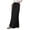 Black, variant on Linen Flared Maxi Skirt with Back Slit - Elastic Waist Drawstring Long Flowy Ankle-Length Skirt (Brown, S)