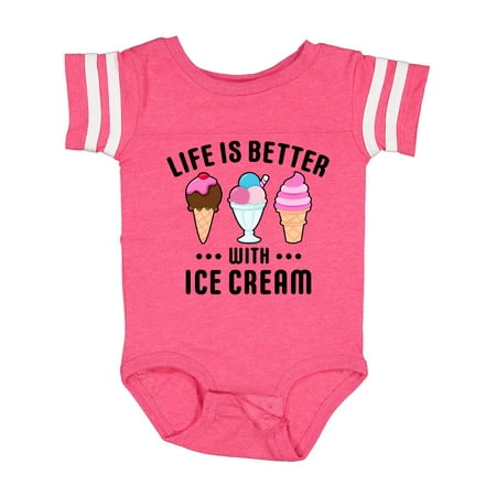

Inktastic Life is Better with Ice Cream Gift Baby Boy or Baby Girl Bodysuit