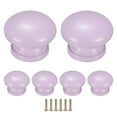 thumbnail image 1 of Uxcell 6-Pack Pomos de Armario de Cocina, Tirador Redondo de Madera Sólida de 1-5/16 In(33mm), Hardware de Pomo de Cajón [Púrpura Claro], 1 of 1