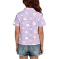 thumbnail image 5 of Girl School Uniform Short Sleeve Henley Cute Cartoon Animal Print Polo Shirts Button Closure Comfy Active T Shirts, 150, 5 of 5
