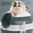 thumbnail image 4 of Cat Litter Box Foldable Enclosed Anti-Splashing Large Space Cat Toilet with Scoop and Lid for Kitten, Large Cat, Odor Control, Easy to Install and Clean, 4 of 9