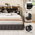 thumbnail image 5 of Someet Queen Headboard with Storage, Bookcase Headboards with 2 USB & 2 Type-C Port & Power Outlets & LED Light, Durable and Sturdy, Black, 5 of 11