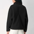 thumbnail image 5 of Czanzd Women's Oversized Sherpa Fleece Half-Zip Pullover Warm Stand Collar Side Pockets Fall Winter Outerwear(Black,XS), 5 of 6