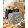 thumbnail image 4 of Japanese Toaster Cover 4 Slice, Large Kitchen Appliance Covers, Grey Simple Traditional Flowers Leaves Pattern Toaster Oven Cover with Loop, Bread Machine Cover Polyester Dust Cover Protection, 4 of 4