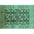 thumbnail image 1 of Ahgly Company Machine Washable Indoor Rectangle Oriental Turquoise Blue Industrial Area Rugs, 7' x 9', 1 of 4
