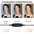 thumbnail image 5 of DAYBETTER 10" Selfie Ring Light with Tripod Stand & Cell Phone Holder, Dimmable LED Ringlight for Makeup/Videos/Vlog/Tiktok, Usb Port, 5 of 6