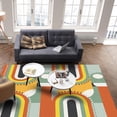 thumbnail image 4 of Area Rug 4'x6' Mid-Century Modern Art Geometric Abstract Yellow Orange Washable Area Rugs Non Shedding Floor Carpet Rubber Backing Non-Slip Indoor Mats for Living Room Bedroom Kitchen, 4 of 8