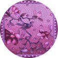 thumbnail image 1 of Ahgly Company Machine Washable Indoor Round Transitional Dark Magenta Purple Area Rugs, 4' Round, 1 of 7