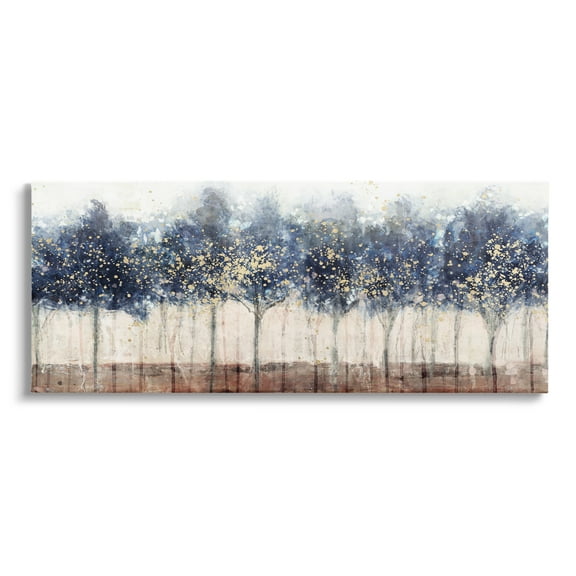 Stupell Industries Trees with Modern Splash Nature Painting Gallery Wrapped Canvas Print Wall Art, 24 x 10