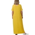 thumbnail image 3 of TheLovely Women & Plus Relaxed Fit V-Neck Short Sleeve Full Length Maxi Long Dress w/ Side Pockets, 3 of 3