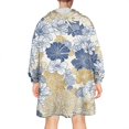 thumbnail image 2 of Wearable Oversized Blanket,Pioneer Flower Floral Print Pattern Wearable Blanket Hoodie for Adults,Cozy Hooded Blankets with Super Pockets,Super Warm Fuzzy Pullover for Women & Men, 2 of 6
