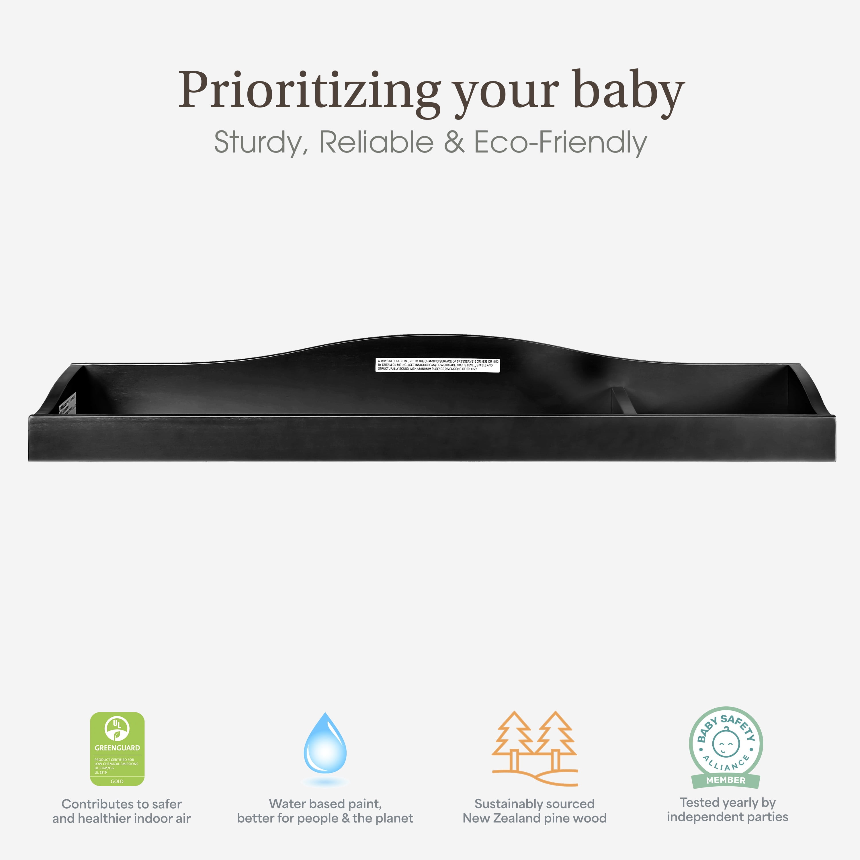 Evolur Changing Tray, Black