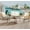 Beige Rattan/Begie cushion, variant on 4 Piece Outdoor Wicker Patio Bistro Set, All-Weather Rattan Conversation Set with Glass Top Coffee Table & Loveseat & 2 Armchairs Chairs Cushions,Boho Balcony Furniture for Backyard, Garden