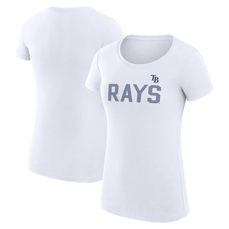 Women s G-III 4Her by Carl Banks White Tampa Bay Rays Super-Slim Fit Lightweight Dot Print T-Shirt