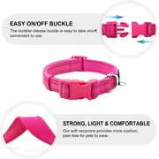azuza Reflective Dog Collar Super Soft Neoprene Padded Dog Collars with ID Tag Ring for Small Medium Large Dogs