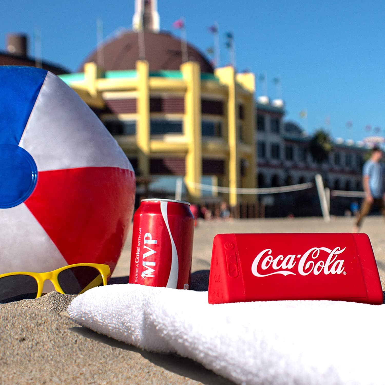 Oontz Angle 3 Water-Resistant Wireless Bluetooth Speaker, Coca-Cola Red