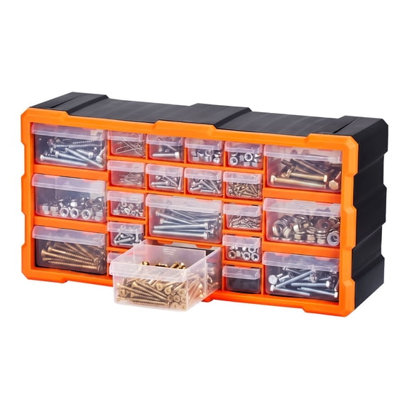 22 Drawer Small Parts Organizer, Stackable Storage Cabinet for Hardware Screws Crafts & Beads, Wall Mount Garage Tool Organizer