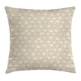 thumbnail image 1 of Tan Throw Pillow Cushion Cover, Spotted Dotted Display Bubble Forms Water Inspired Abstraction Circular Composition, Decorative Square Accent Pillow Case, 18 X 18 Inches, Tan Eggshell, by Ambesonne, 1 of 2