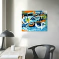 thumbnail image 4 of Nawypu  Pictures for Living Room Wall Decoration-Large Modern Abstract Canvas Wall Art-Colorful Wall Art-Teal And Blue Line Art - Graffiti Paintings for Bedroom-Office Wall Decor, 4 of 6