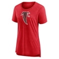 thumbnail image 2 of Women's Heather Red Atlanta Falcons Throwback Team Logo Tri-Blend T-Shirt, 2 of 3