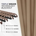 thumbnail image 6 of Superior Blackout Solid Light Filtering Back Tab Curtain Panel Set, 52" x 63", Smoked Ash, 6 of 11