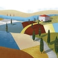 thumbnail image 3 of Arctic Frame 15x15 Black Modern Framed Museum Art Print Titled - Illustrated Italian Landscape I, 3 of 5