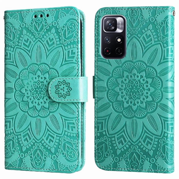 Funda tipo cartera GANGXUN para Xiaomi Poco M4 Pro 5G , diseño girasol, cuero PU, soporte, cierre magnético, tarjetero