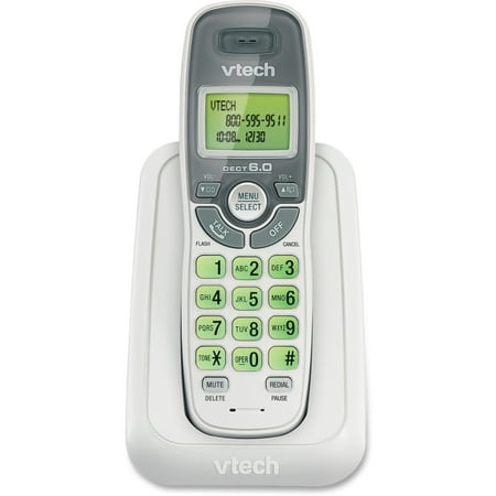 VTech CS6114 DECT 6.0 Cordless Phone with Caller ID/Call Waiting, White with 1 Handset - Cordless - 1 x Phone Line -