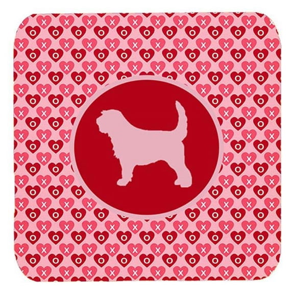Otterhound Valentine Hearts Foam Coasters - Set 4, 3.5 x 3.5 In.