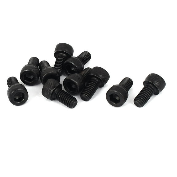 Unique Bargains 10Pcs M6 x 12mm Alloy Steel Hex Socket Key Cap Head Bolts Fasteners