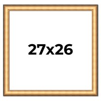 27x26 Frame Gold Plein Aire Solid Wood Picture Frame Width 2 Inches | Interior Frame Depth 0.5
