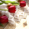 thumbnail image 6 of Handmade Crochet Tablecloth, 24inch Round Sunflower Lace Table Cover, Beige, 6 of 7