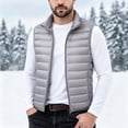 thumbnail image 2 of FRSASU Men's Lightweight Puffer Vest Outerwear Warm thermal Sleeveless Full Zip Up Stand Collar Puffy Jacket Gray, 2 of 6