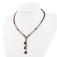 thumbnail image 2 of Finest Gold 1928 Jewelry Copper-Tone Brown Faceted Acrylic Beads 16 in. Y Necklace with 3 in. Extension, 2 of 4