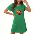 thumbnail image 1 of Pyjama d'Halloween pour Femmes, Grande Taille, Chemise de Nuit Courte avec Imprimé Poitrine et Col Rond, Vêtements de Nuit Confortables pour Tenue Décontractée, 1 of 3