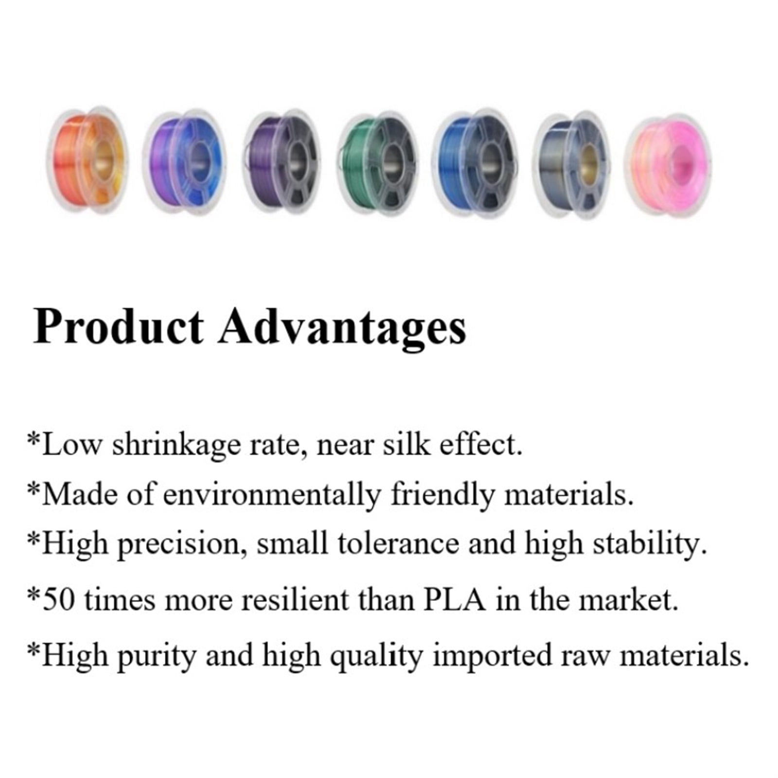 Purple-Blue Dual Color Filament, 1.75mm for Most 3D Printers, Diameter Tolerance +/- 0.02mm, 1KG Shiny Coil, Easy-to-Print