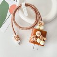 thumbnail image 1 of New Arrival! 5-in-1 Set With 3D Butterfly And Brown Bear Silicone Charger Protection Covers And Data Cable Protector Rope, Compatible With Apple 18W/20W Quick Charger And IPhone 11/12/13/14 Pro Max, 1 of 5