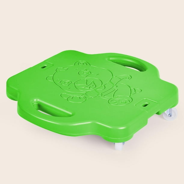 Tabla de piso para patinete portátil con asas contorneadas, patinete deportivo plano, Verde
