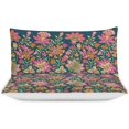 thumbnail image 3 of HAHDAXIA Retro Flower Bedding Solid Comforter Set for All Seasons,3 Pieces(1 Comforter+2 Pillowcases),Soft Microfiber Bedding Set Twin(86"x70"), 3 of 7