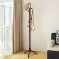 thumbnail image 2 of Costway Wooden Coat Rack Stand Hall Tree Entryway Organizer 2 Heights w/ 8 Hooks Walnut, 2 of 12
