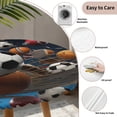 thumbnail image 3 of Sports Round Tablecloth for 36-44 Inch Tables, Fitted Table Cover with Elastic Edge, Football Basketball Baseball Ball Games Waterproof Outdoor Table Cloth Protector for Patio Garden Dinner Picnic, 3 of 9